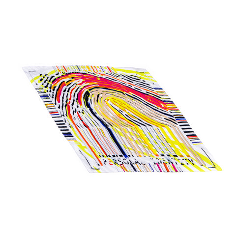 Printed Plissé silk scarf in vibrant colors