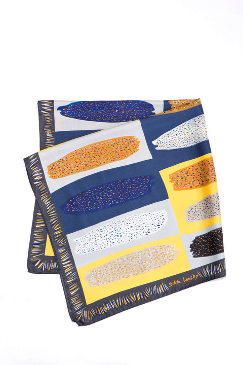 Square Silk Scarf, Dikla Levsky, Printed Scarf, Silk Square, African Scarf