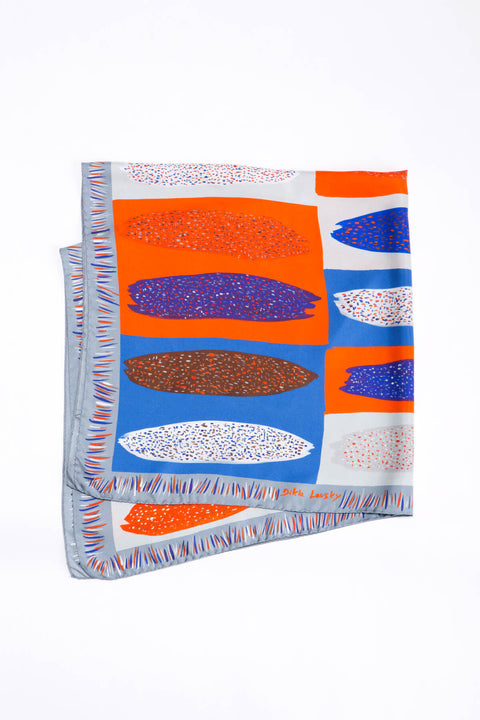 Ihlosi square silk scarf in orange