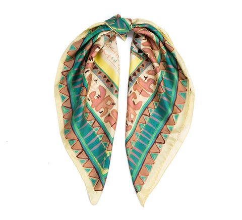 silk scarf, printed scarf, square scarf, foulard soie, dikla levsky