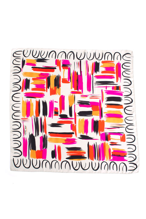 printed scarf, silk scarf. square silk scarf, printed colorful scarf, dikla levsky, luxury scarves, foulard soie, made in italy, ethnic scarf, print and pattern,