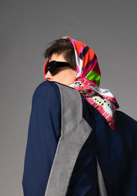 Up & Shipped Printed square silk twill scarf