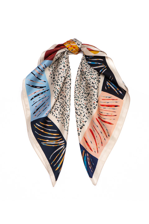 small square scarf in crisp silk