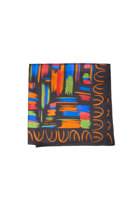 Printed square silk scarf made from luxurious twill