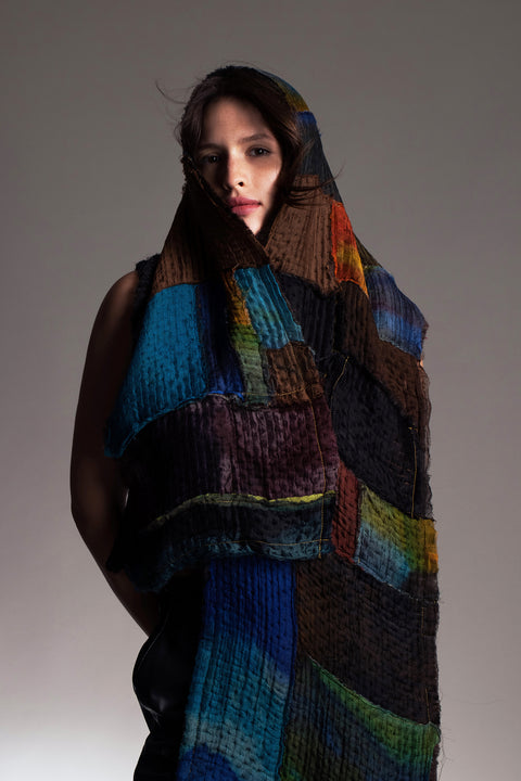 One of a kind handmade patchwork shawl