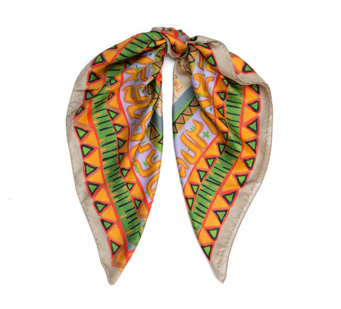 printed silk scarf, foulard soie, dikla levsky